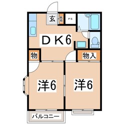 郡山駅 バス32分  大槻中学校バス停下車：停歩5分 2階の物件間取画像